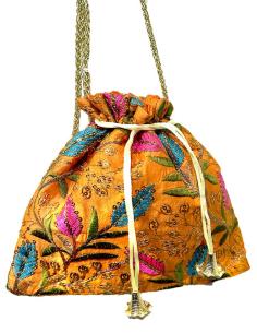 BOLSOS FIESTA NARANJAS BOMBONERAS BODA ESTAMPADAS | LIMOSNERAS MUJER