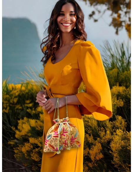BOLSOS MUJER CORALES LIMOSNERAS BODA CON FLORES | BOMBONERAS BODAS