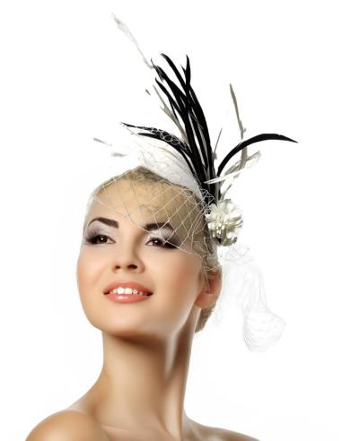 DIADEMAS MUJER NEGRAS Y BLANCAS PARA BODAS | ACCESORIOS INVITADA