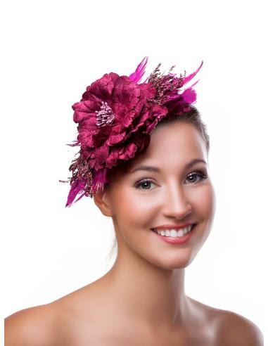 TOCADOS BUGAMBILIAS DIADEMAS DE FLOR Y PLUMAS | ACCESORIOS INVITADA
