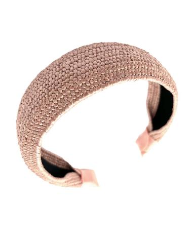DIADEMAS MUJER ROSAS NUDE ESTILO RAFIA | ACCESORIOS INVITADA