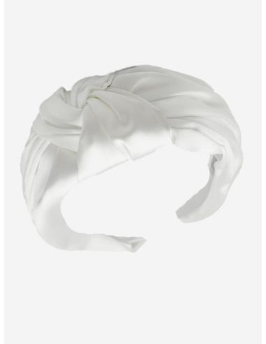 DIADEMAS MUJER BLANCAS DE NUDO TURBANTE PARA BODAS | ACCESORIOS INVITADA