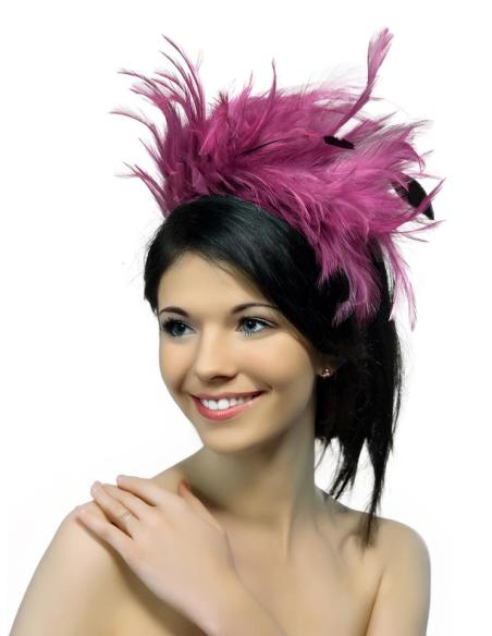 DIADEMAS MALVAS CON PLUMAS VAPOROSAS PARA BODAS | TOCADOS MUJER