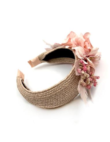 DIADEMAS INVITADA BODA ROSAS Y LILAS CON FLORES | TOCADOS MUJER