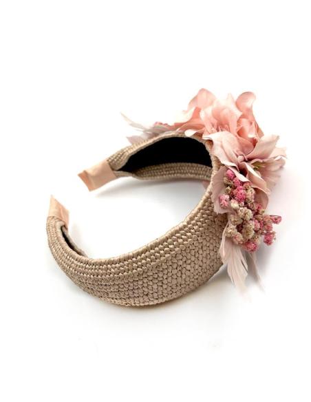 DIADEMAS INVITADA BODA ROSAS Y LILAS CON FLORES | TOCADOS MUJER