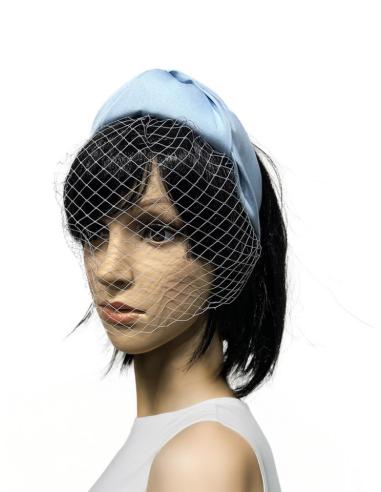 DIADEMAS BODA AZULES CLARO CON REDECILLA | TOCADOS MUJER