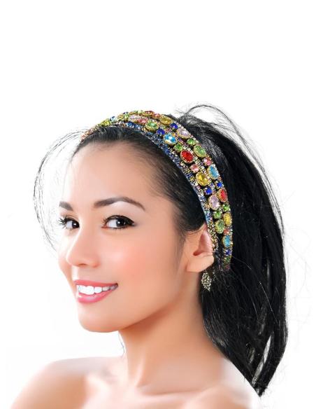 DIADEMAS INVITADA BODAS CON PEDRERIA MULTICOLOR | DIADEMAS TOCADOS MUJER