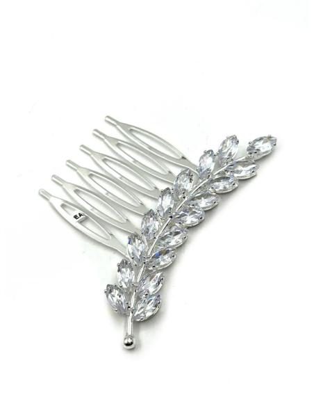 PEINETAS FIESTA PLATEADAS CRISTAL ALTO BRILLO | ACCESORIOS PELO