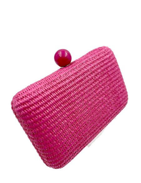 BOLSOS FUCSIAS ESTILO RAFIA CLUTCH INVITADA BODAS | BOLSOS DE FIESTA