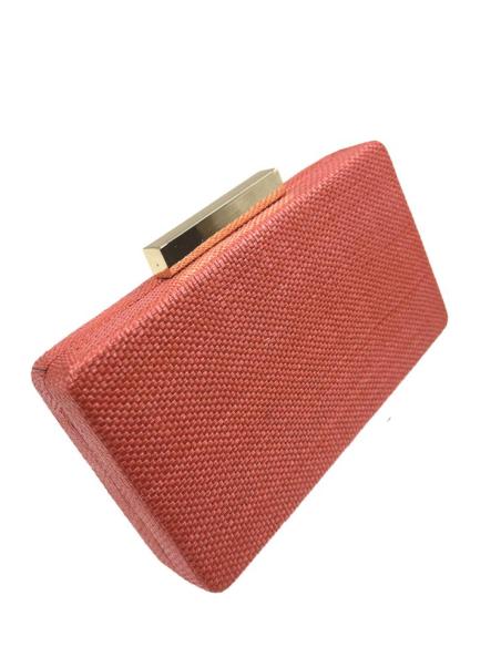 BOLSOS INVITADAS BODAS CORALES CLUTCH ESTILO RAFIA | BOLSOS DE FIESTA