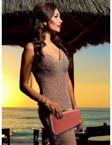 BOLSOS INVITADAS BODAS CORALES CLUTCH ESTILO RAFIA | BOLSOS DE FIESTA