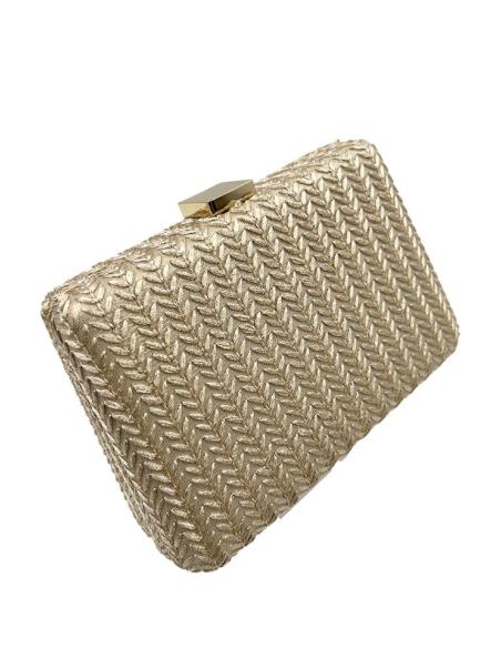 BOLSOS DORADOS PARA INVITADAS BODA TEJIDO ESPIGA | BOLSOS DE FIESTA