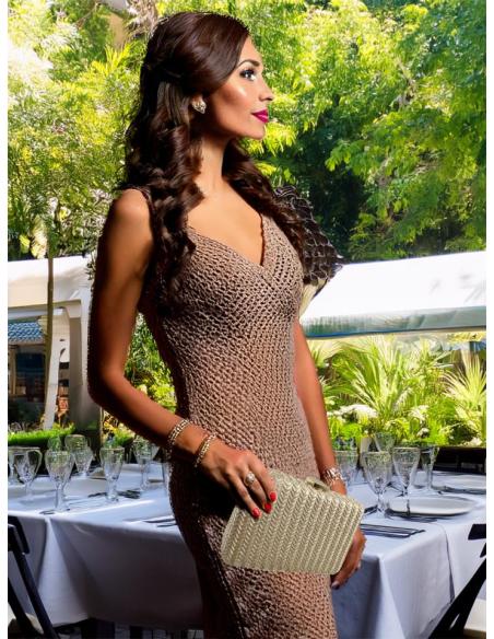 BOLSOS DORADOS PARA INVITADAS BODA TEJIDO ESPIGA | BOLSOS DE FIESTA