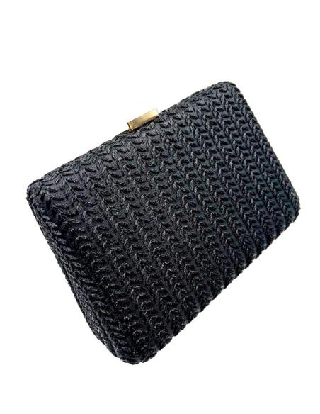 BOLSOS NEGROS PARA INVITADAS DE BODA TEJIDO ESPIGA | BOLSOS DE FIESTA