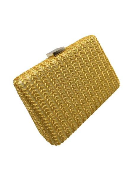 BOLSOS MOSTAZAS DE INVITADA DE BODAS TEJIDO ESPIGA | BOLSOS DE FIESTA