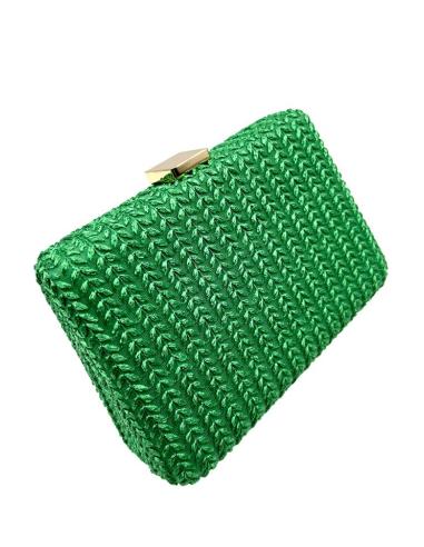 BOLSOS VERDES DE INVITADA DE BODAS TEJIDO ESPIGA | BOLSOS DE FIESTA
