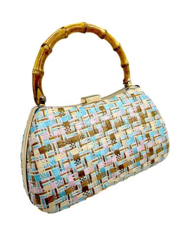 BOLSOS RAFIA AZULES ROSAS BEIGE Y MARRONES DE ASA | BOLSOS BODA