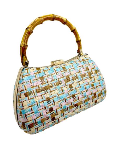 BOLSOS RAFIA AZULES ROSAS BEIGE Y MARRONES DE ASA | BOLSOS BODA