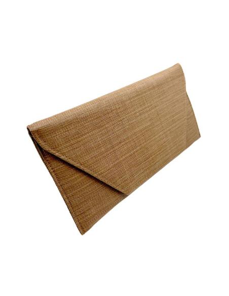 BOLSOS BODA MARRONES CARTERA ELEGANTE TIPO RAFIA | BOLSOS DE FIESTA