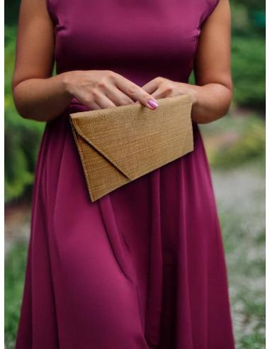 BOLSOS BODA MARRONES CARTERA ELEGANTE TIPO RAFIA | BOLSOS DE FIESTA