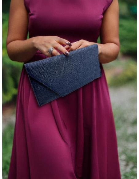 BOLSOS BODA AZULES MARINO BELLA CARTERA TIPO RAFIA | BOLSOS DE FIESTA