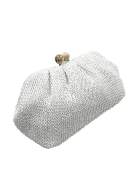 BOLSOS MUJER BLANCOS TEXTURA RAFIA IDEAL BODAS | BOLSOS FIESTA INVITADA