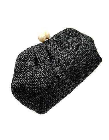 BOLSOS NEGROS DE BODA ESTILO RAFIA GRAN CAPACIDAD | BOLSOS FIESTA INVITADA