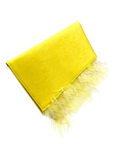 BOLSOS AMARILLOS PARA BODAS CARTERAS CON PLUMAS | BOLSOS DE FIESTA