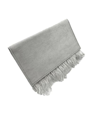 BOLSOS GRISES PARA BODAS CARTERAS CON PLUMAS | BOLSOS DE FIESTA