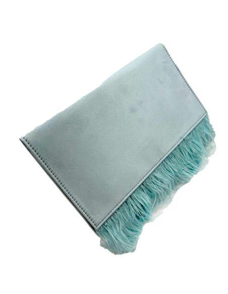 BOLSOS AZULES AGUA PARA BODAS CARTERAS CON PLUMAS | BOLSOS DE FIESTA