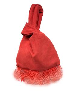 BOLSOS FIESTA ROJOS DE MANO NUDO JAPONES Y PLUMAS | BOLSOS BODA