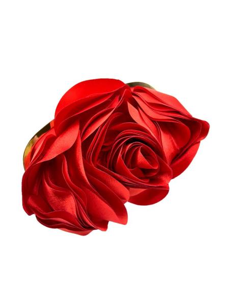 BOLSOS ROJOS ELEGANTES CON FLOR VISTOSA Y BOQUILLA | BOLSOS DE FIESTA