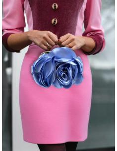 BOLSOS BODA AZULES DE ESPECTACULAR FLOR Y BOQUILLA | BOLSOS DE FIESTA 2