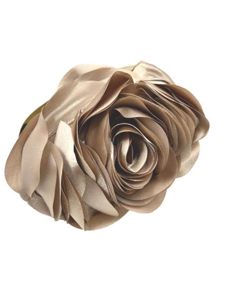 BOLSOS BODA MARRONES CLARO CON FABULOSA FLOR | BOLSOS DE FIESTA