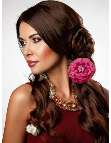 FORES MUJER VINO BURDEOS PARA BODAS Y EVENTOS | TOCADOS Y BROCHES