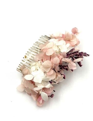 PEINETAS BODA ROSAS PASTEL CON FLORES SECAS | TOCADOS MUJER