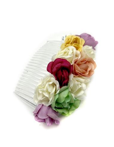 PEINETAS DE FLORES MULTICOLORES DE INVITADAS BODA | TOCADOS MUJER