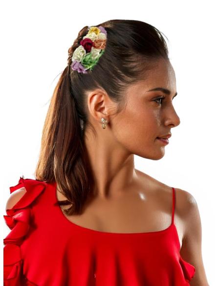PEINETAS DE FLORES MULTICOLORES DE INVITADAS BODA | TOCADOS MUJER