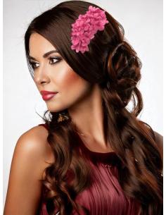 PEINETAS BODA FUCSIAS CON FLORES SECAS | TOCADOS MUJER 2