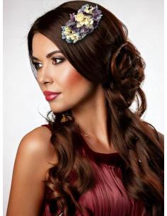 PEINETAS BODA MORADAS Y AZULES CON FLORES SECAS | TOCADOS MUJER 2