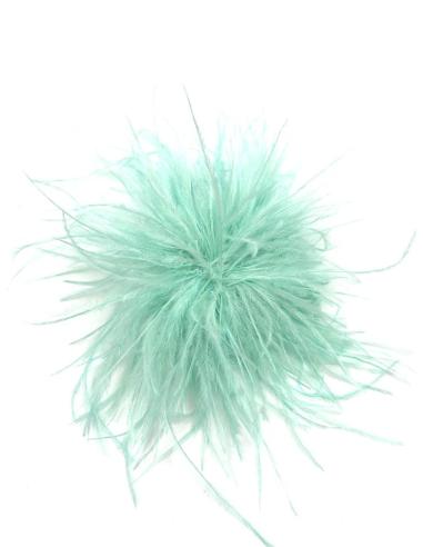 BROCHES VERDES AGUA DE PLUMAS PARA PELO Y PRENDAS | ACCESORIOS BODA