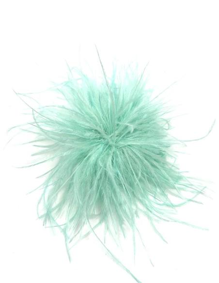 BROCHES VERDES AGUA DE PLUMAS PARA PELO Y PRENDAS | ACCESORIOS BODA