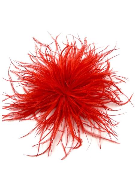 BROCHES BODA ROJOS DE PLUMAS PARA ROPA Y PELO | ACCESORIOS MUJER