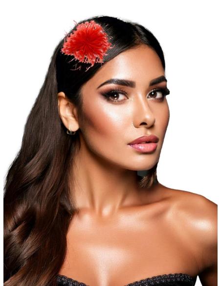 BROCHES BODA ROJOS DE PLUMAS PARA ROPA Y PELO | ACCESORIOS MUJER