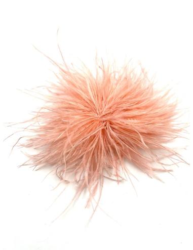 BROCHES CORAL CLARO DE PLUMAS PARA ROPA Y PELO | ACCESORIOS MUJER