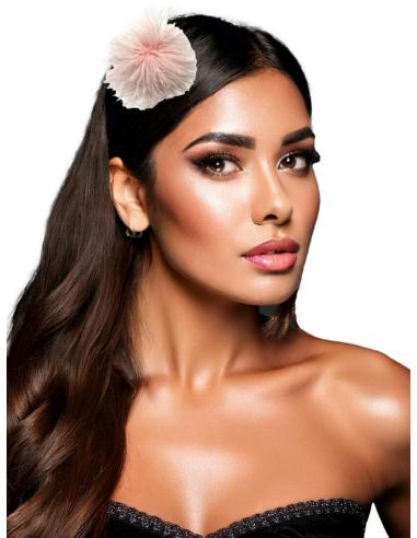 BROCHES BODA ROSAS NUDE DE PLUMAS PARA ROPA Y PELO | ACCESORIOS MUJER