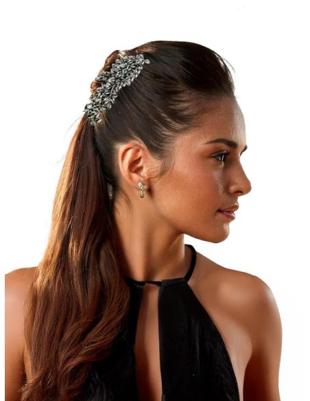 PEINETAS BODA PLATEADAS ENVEJECIDO ESTILO VINTAGE | ACCESORIOS MUJER