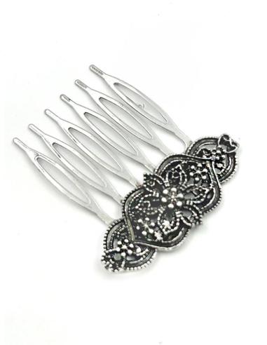 PEINETAS PLATEADAS PEQUEÑAS CON ENVEJECIDO VINTAGE | ACCESORIOS BODA