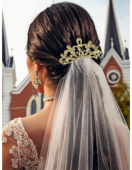 PEINETAS DORADAS PARA BODAS CON PEDRERIA VINTAGE | TOCADOS MUJER