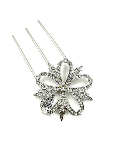 HORQUILLAS BODA PLATEADAS CON PEDRERIA | ACCESORIOS MUJER PELO
